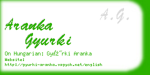 aranka gyurki business card